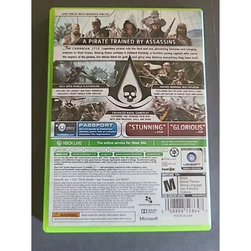 XBOX 360 Assassin's Creed IV: Black Flag Microsoft No Manual Tested